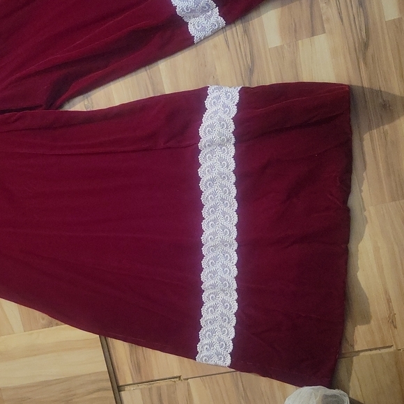 Vintage 70s Raspberry Velvet Romper Loungewear S - Picture 4 of 16
